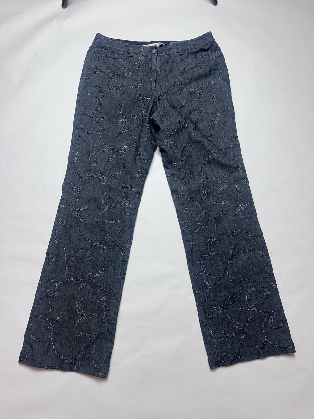 Peter Nygard Collection 2-Piece Metallic Jacquard Jacket Pants Suit 4 - Picture 9 of 16